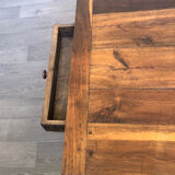 Grande table de ferme Bourguignonne en chêne époque XIX ème pieds fuseaux de forme obélisque