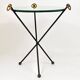 French mid-century mirror side table, Jacques Adnet style, brass, 1950s.