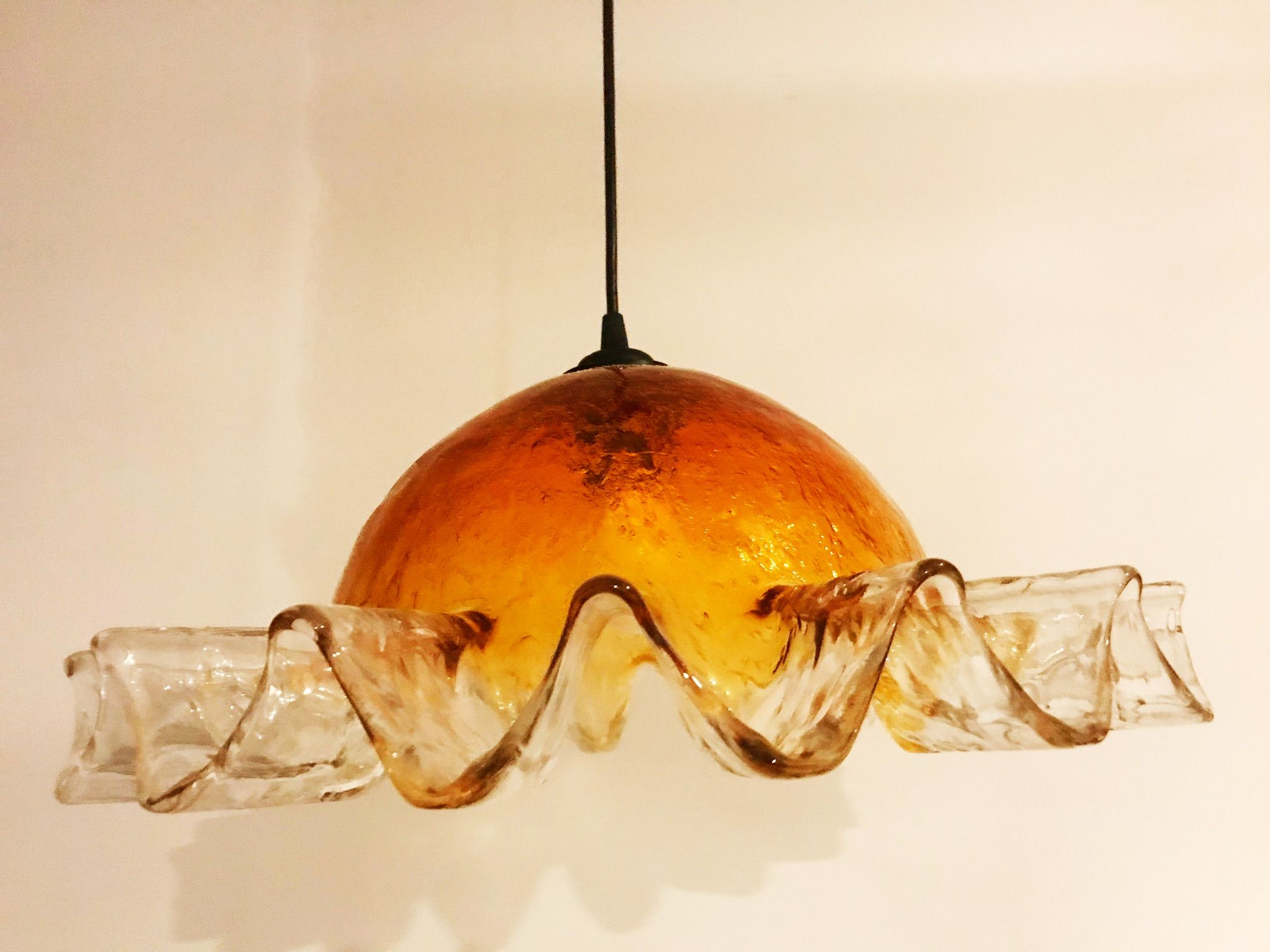Mazzega murano glass pendant light