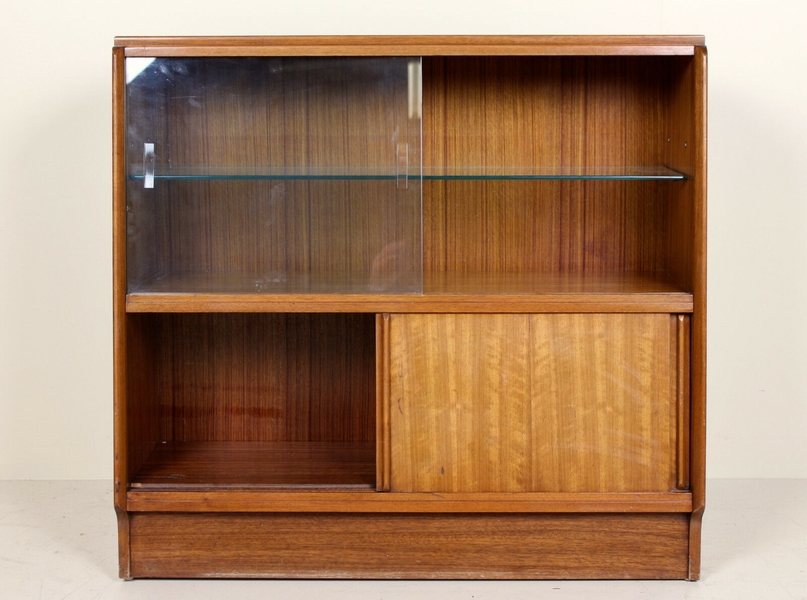 Showcase vintage E gum G Plan glass sliding glass doors