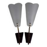 Paire d'appliques plastique laiton