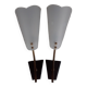 Pair of brass plastic sconces