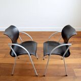 Pair of vintage 80s armchairs / chairs