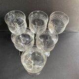 6 grands verres ½ cristal guilloché – Art nouveau