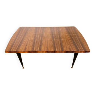 Art deco varnished rosewood dining room table 1960