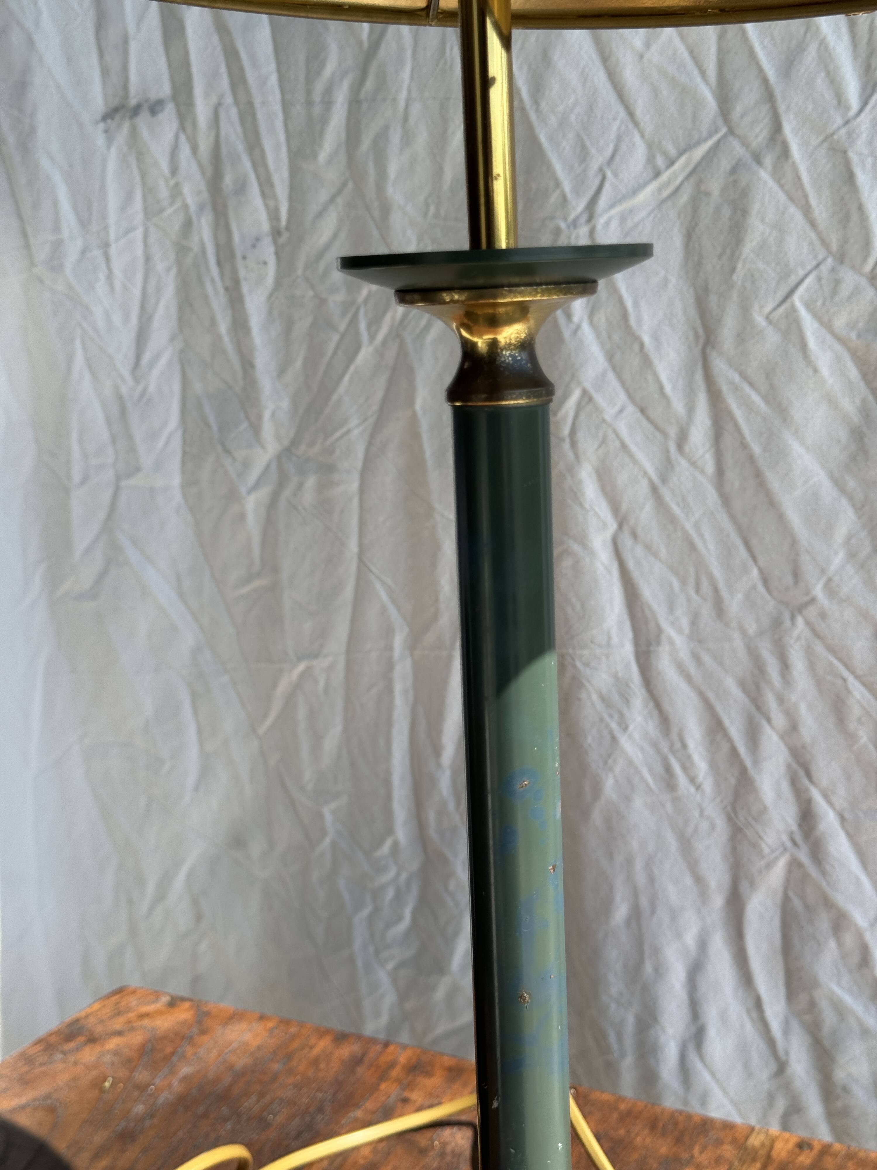 Vintage green and gold table lamp H60 D30
