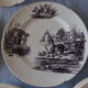 Old flat plates in earthenware iron and compotier