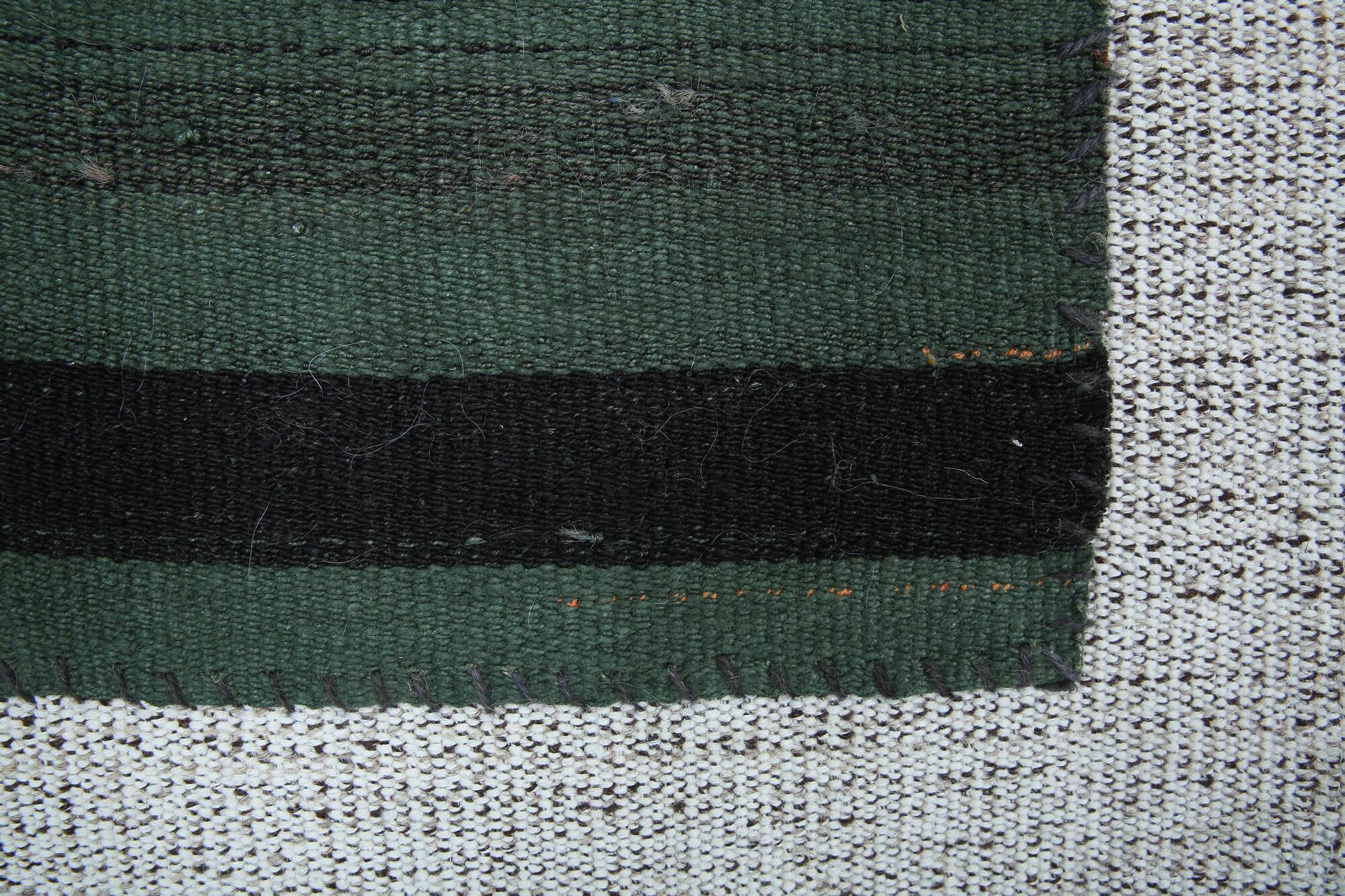 Green & Black Vintage Kilim Rug, 86x86Cm