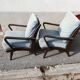 Pair of armchairs year 50 blue fabric
