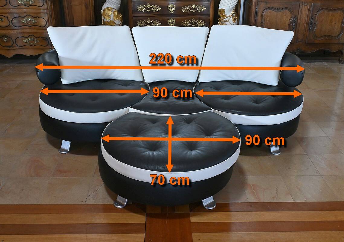 3-seater sofa by Mario Spinelli, signed Formenti, Italy – 1980