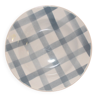 Deep plate - Grey tea towel pattern - Moulin des Loups