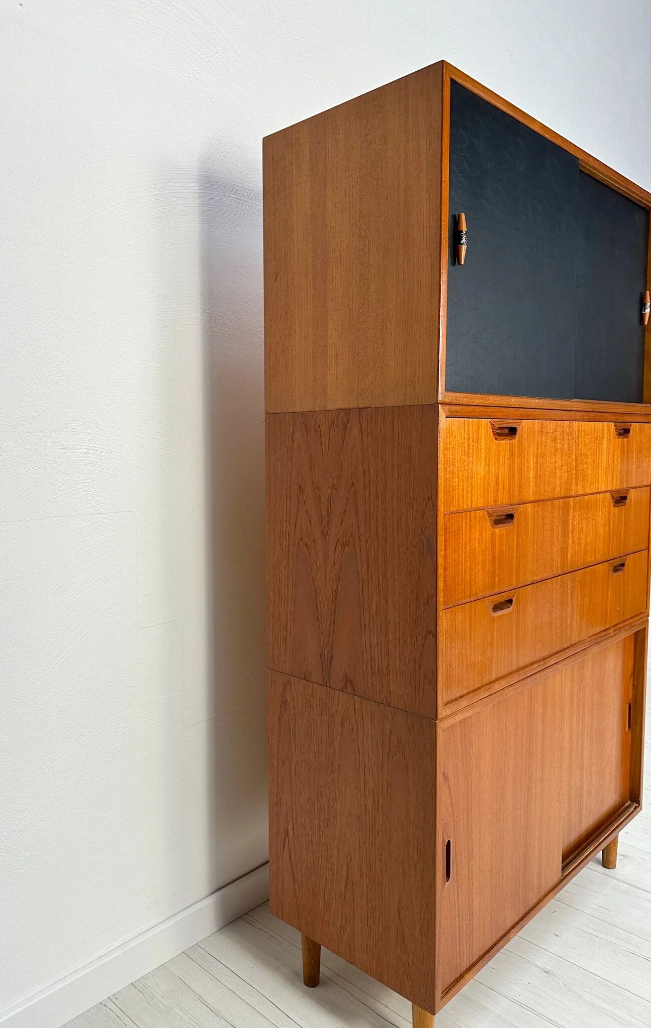 1960s Vintage Mid-Century Danish Three-Piece Teak Cabinet