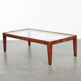 Beautiful Art Deco design coffee table with a glass top