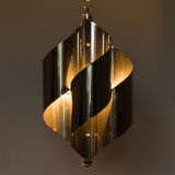 Chrome spiral pendant lamp