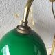 Desk lamp in brass and green opaline