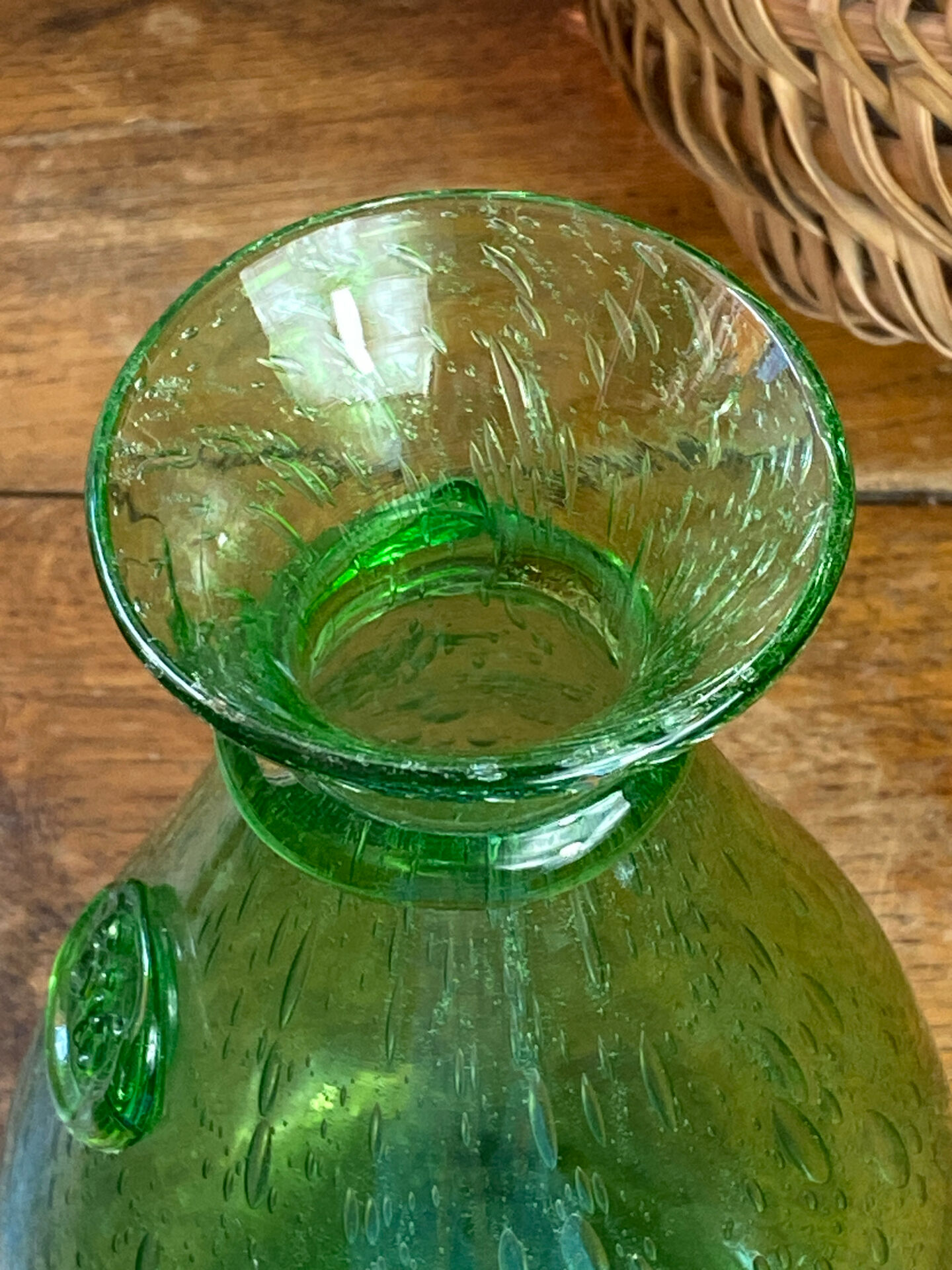 Blown glass bubble carafe Biot