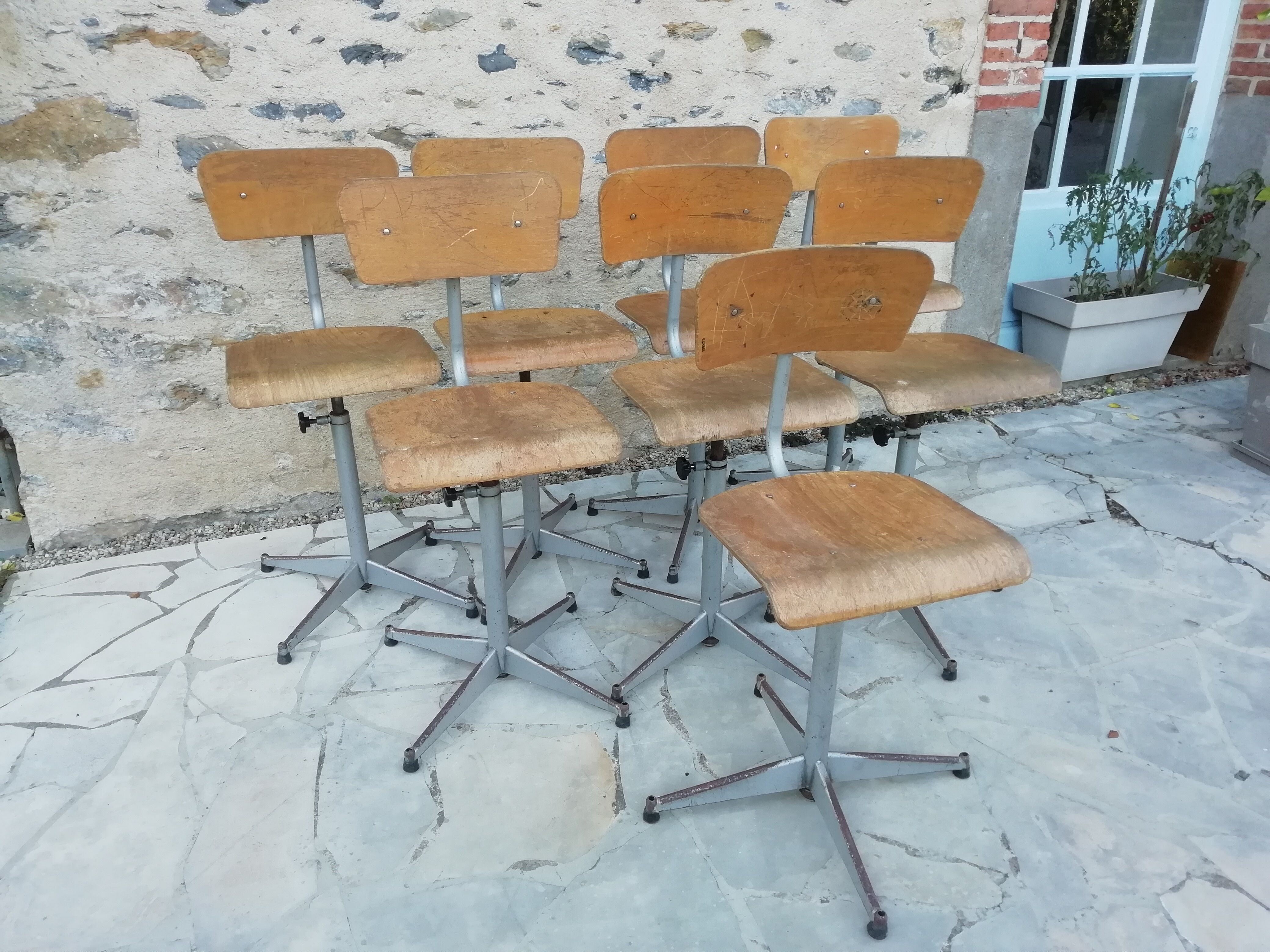 Set of 8 school chairs/workshop/office
