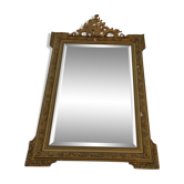 Miroir ancien en bois doré 130 x 85 cm