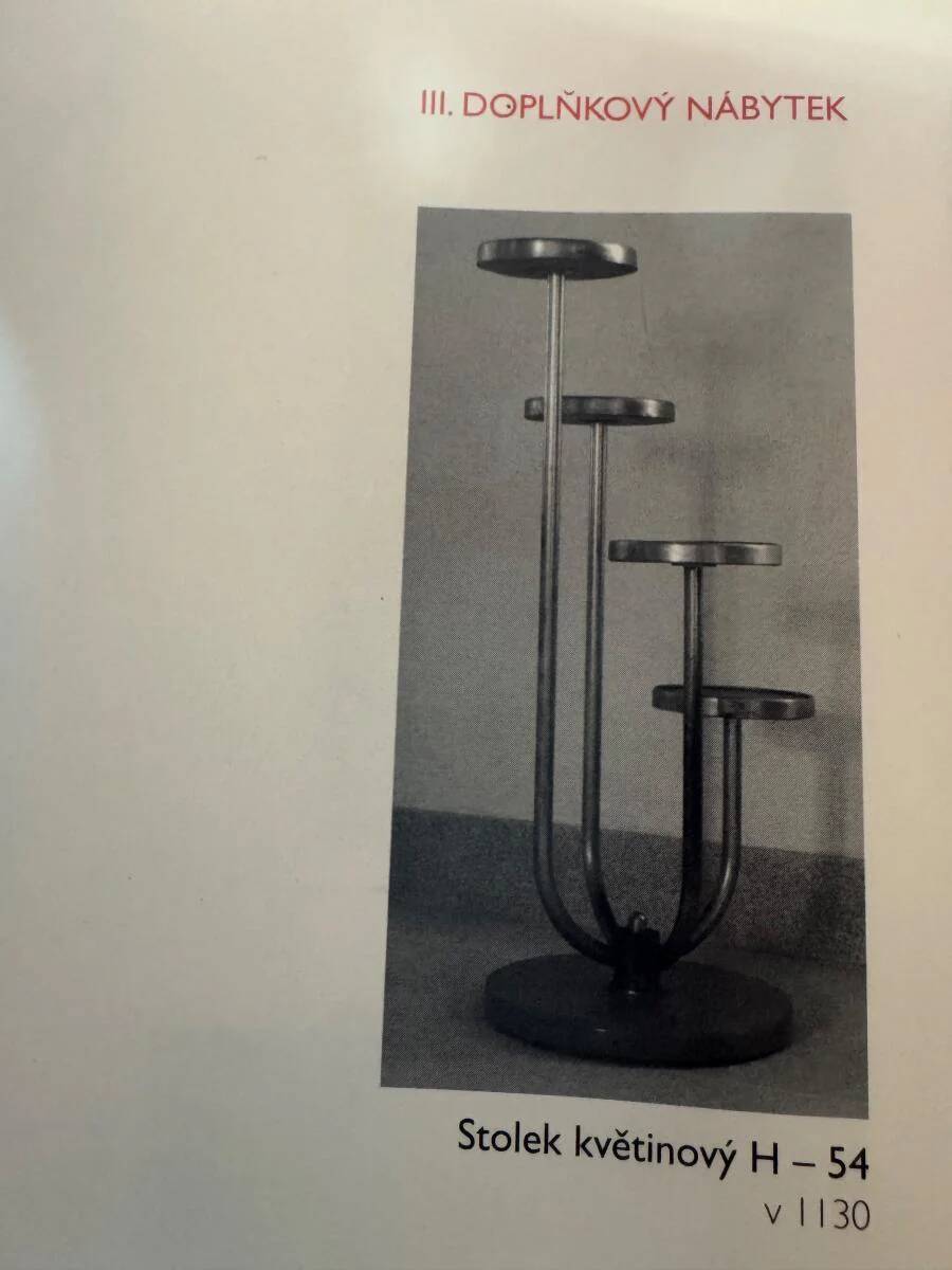 Flower stand H-54, Jindřich Halabala, 1930s, Czechoslovakia