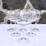 Set of 6 stemmed glasses with crest