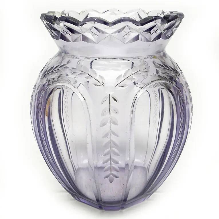 Art deco vase, crystal, Józefina Glassworks, Poland, 1930s