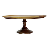 Vintage turned oval wooden display stand