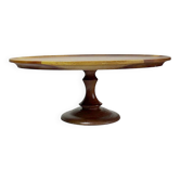 Vintage turned oval wooden display stand