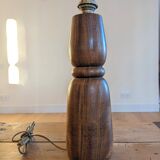 Vintage solid wood lamp base - brutalist design