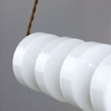 Mid-century opaline & brass pendant lamp