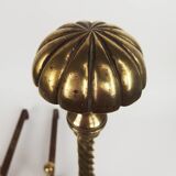 Pair of neo-gothic style bronze andirons