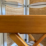 Removable wooden tray with folding legs