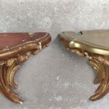 Old pair of consoles gilded wall shelves