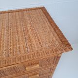 Commode en rotin et osier