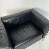 Fauteuil vintage en cuir lc3 par le corbusier & charlotte perriand - cassina