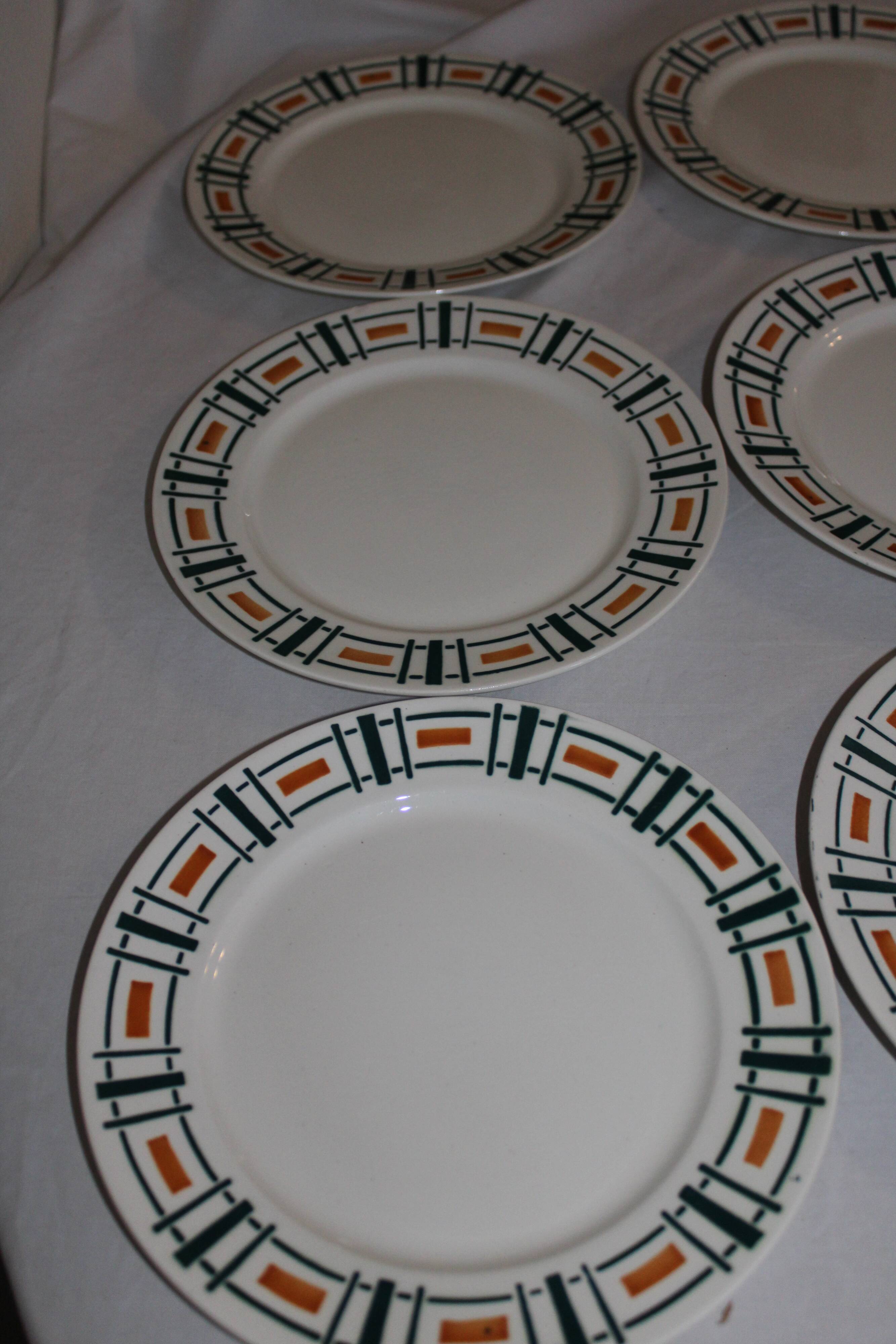 Lot of 6 Badonviller Quiberon model dessert plates