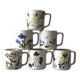 Set of 6 antique ceramic cups / mugs, refined floral patterns Made in China