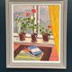 Original Swedish Oil On Panel – “Books And Blossoms” – Vintage & Framed – 91 × 77 Cm