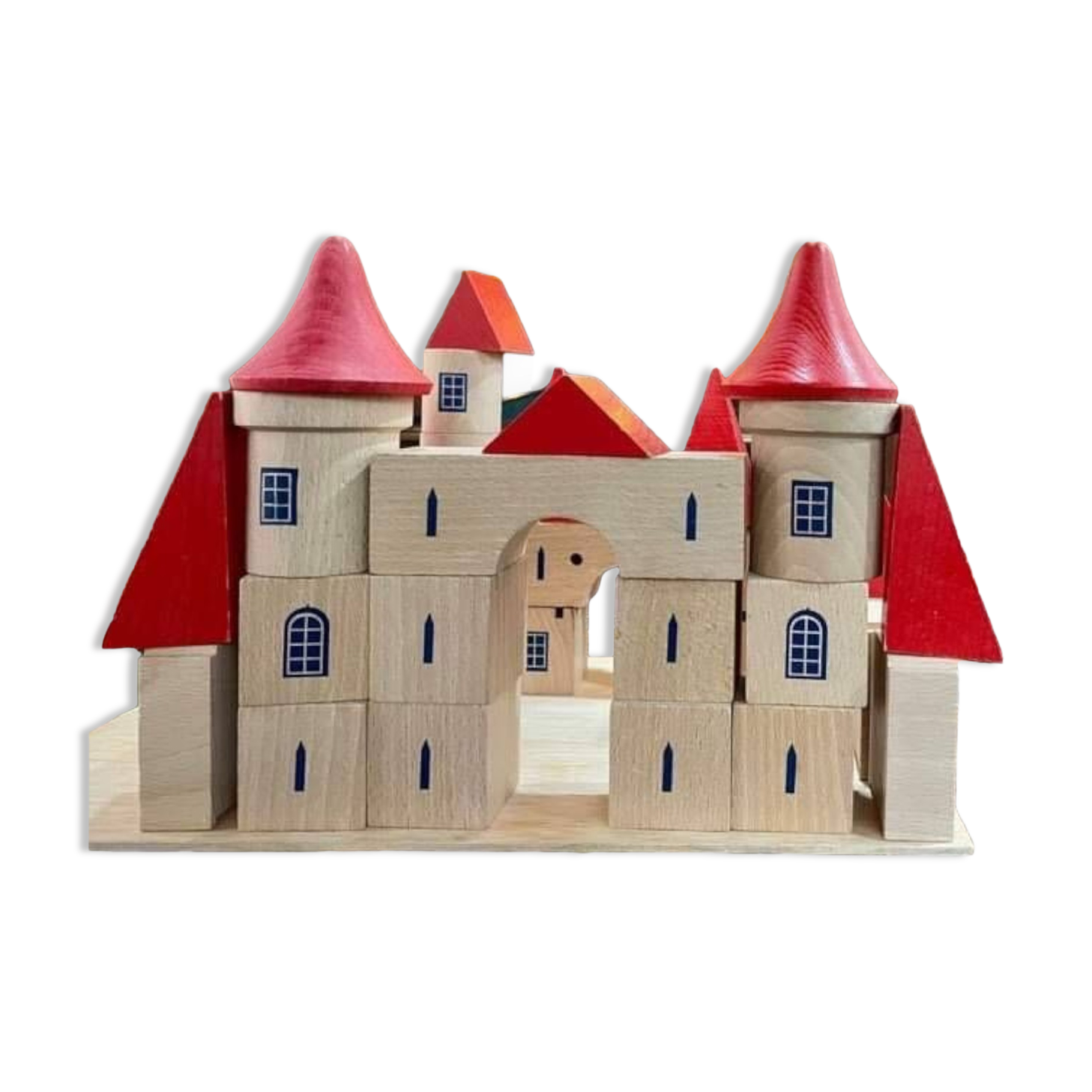 Stackable wooden building castle