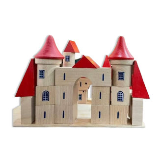 Château de construction empilable en bois