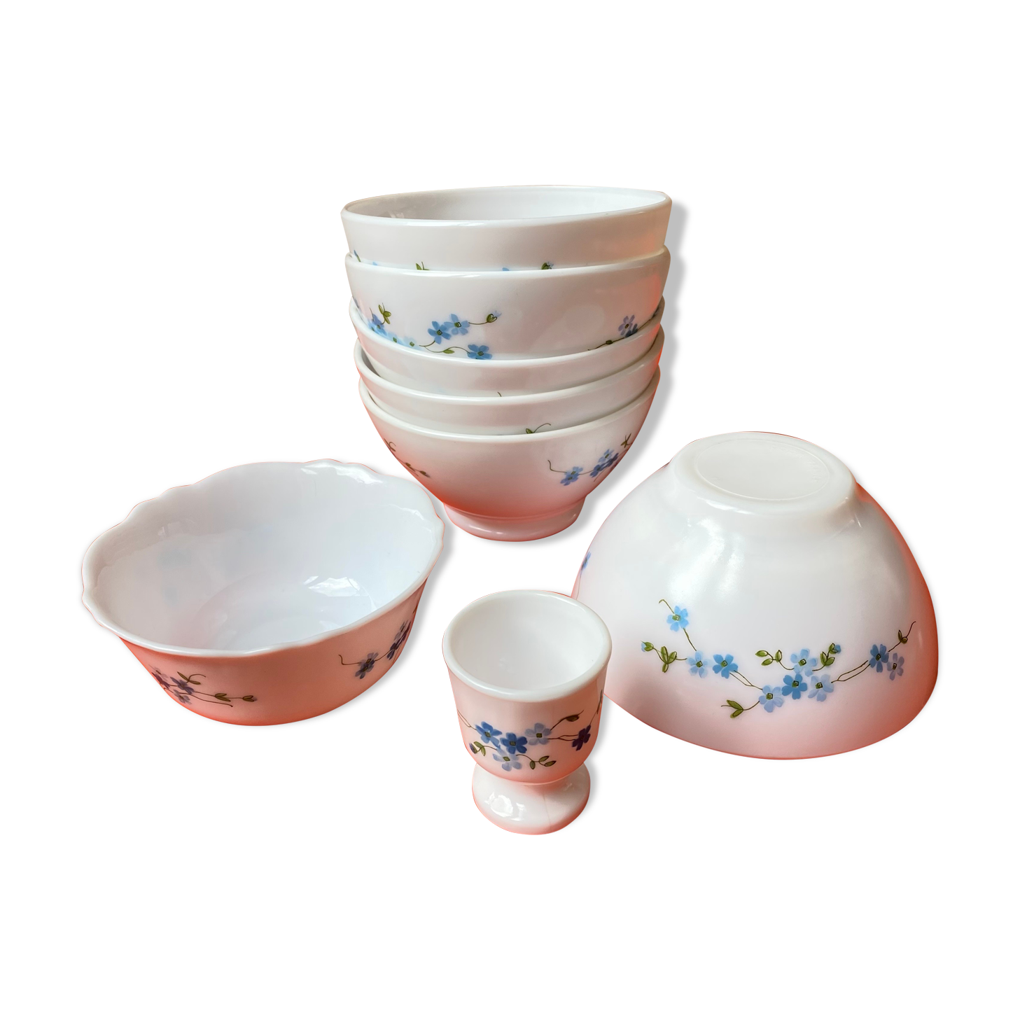 Lot Ramekin Bowls Arcopal France vintage 70s