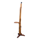Brutalist floor lamp in solid wood H160 with tripod base