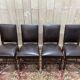 Suite de 4 chaises de style Louis XIII en cuir