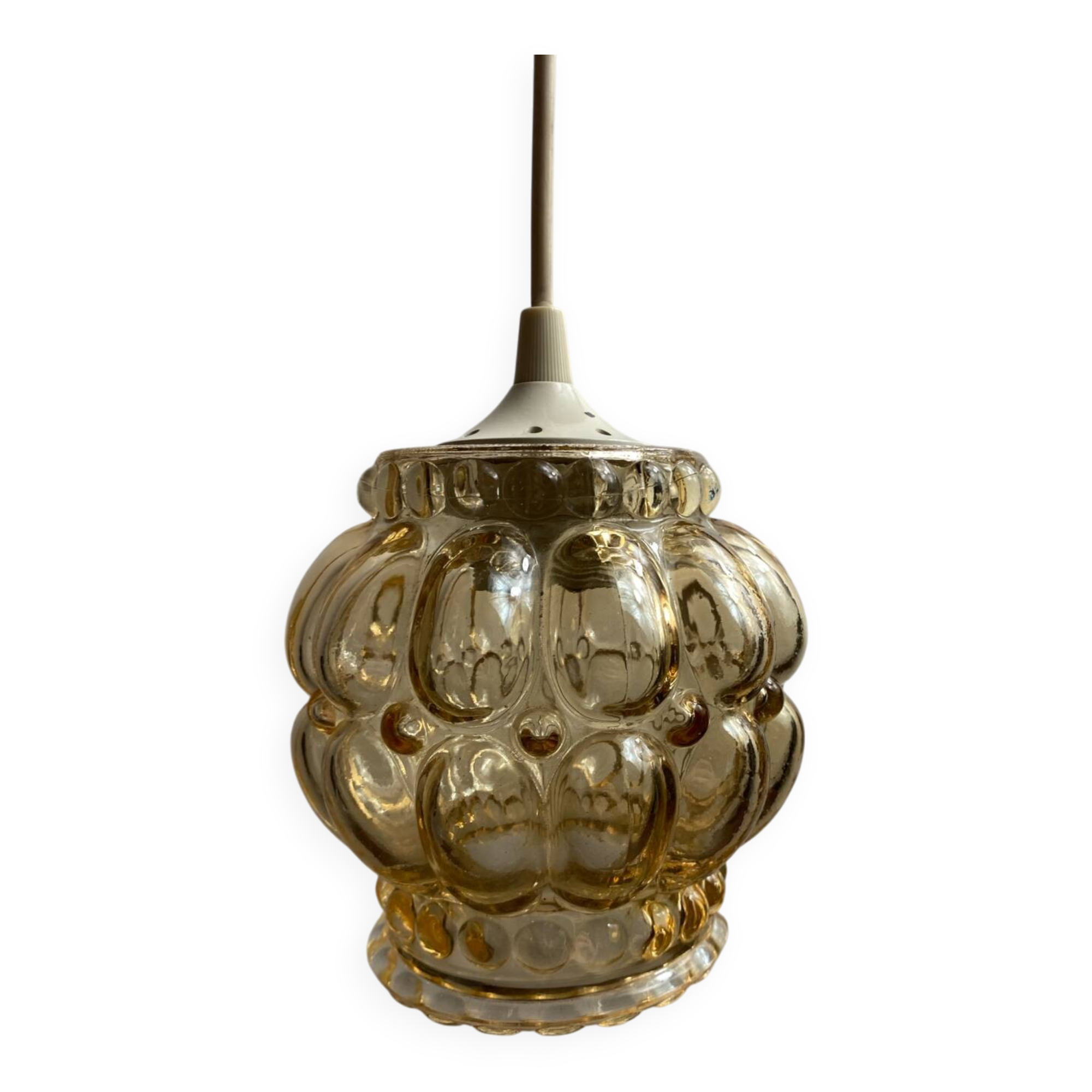 Portable pendant light in bubble glass