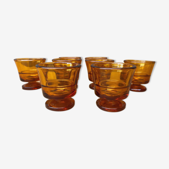 Set de 8 coquetiers en verre ambré Duralex