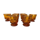 Set of 8 shells in amber glass duralex