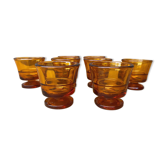 Set of 8 shells in amber glass duralex
