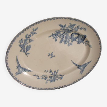 Old earthenware dish Sarreguemines model Favori stamped