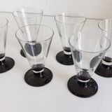 6 verres à pied noir Luminarc.