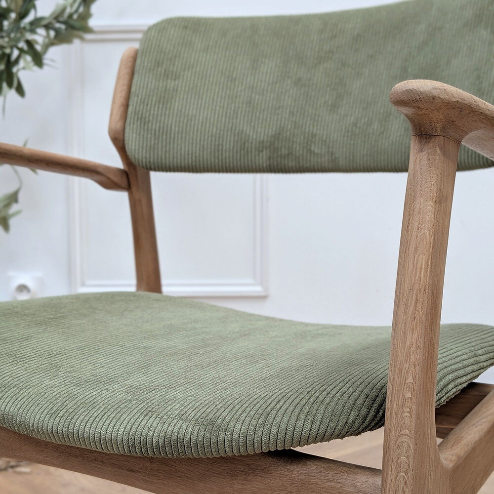 Vintage Erik Buch chair pair - oak & velvet