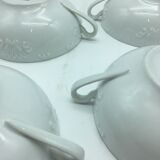 4 broth bowls in taraud limoges porcelain.